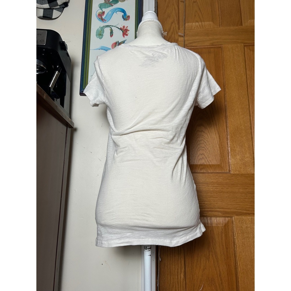 Y2K Vintage American Eagle Outfitters White Floral Graphic T-Shirt Baby Tee‎ M - Picture 3 of 7